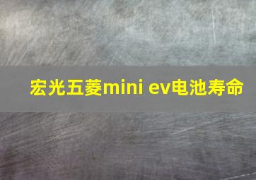 宏光五菱mini ev电池寿命